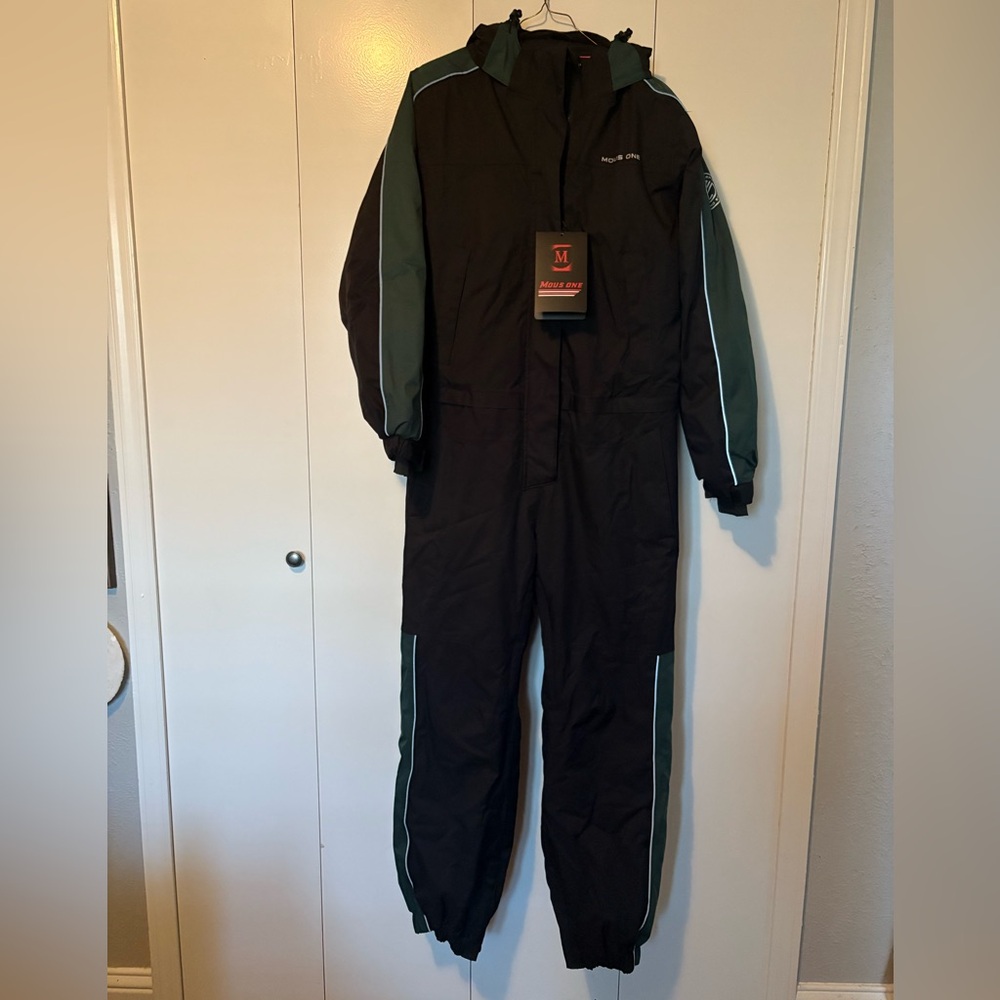 MOUS ONE Women Black Waterproof Insulated Ski Jumpsuit Snowsuit Large